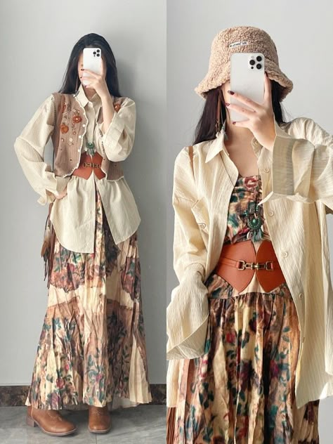 Ethnic Fashion Style, Flowy Outfits, General Clothes, Clothes Study, Outfits Layering, Oc Hair, Town Outfits, Outfits Gorditas, Modest Dressing