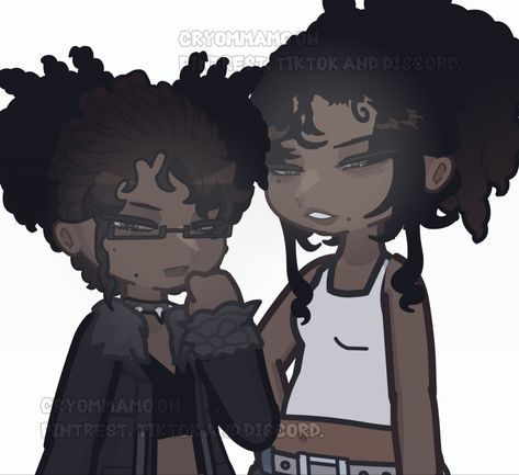 Siblingssss Gacha Life 2 Dreadlocks, Black Oc Gacha Club, Ideas For Gacha Club Outfits, Black Gacha Characters, Gacha Life 2 Black Oc, Curly Hair Gacha Life 2, Black Gacha Hair Styles, Gacha Black Hairstyles, Gacha Life 2 Black Hairstyles