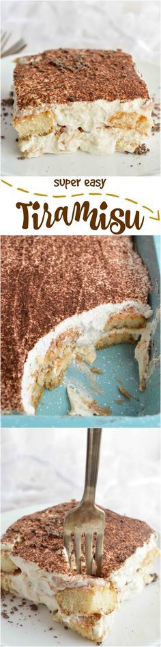 This Easy Tiramisu Recipe is perfect for any occasion! Ladyfingers soaked in Baileys and coffee then layered with mascarpone whipped cream. It will be your new favorite no-bake dessert! Baileys And Coffee, Tiramisu Recipes, Mascarpone Whipped Cream, Homemade Tiramisu, Easy Tiramisu, Easy Tiramisu Recipe, Weight Watcher Desserts, Baileys Recipes, Tiramisu Recipe