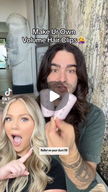 KELLY STRACK on Instagram: "Make your own volume hair clips with rollers 💁🏼‍♀️

Thank you @mattloveshair for the hack!🫶

#makeup #beauty #makeuptutorial #makeupvideos #beautyvideos #makeupreels #beautyreels #makeuphacks #beautyhacks #hairhacks #hair #hairtutorial" How To Use Volumizing Hair Clips, Kelly Strack, Volumizing Hair, Roll Hairstyle, Volume Hair, Makeup Videos, Beauty Videos, Hair Hacks, Hair Tutorial