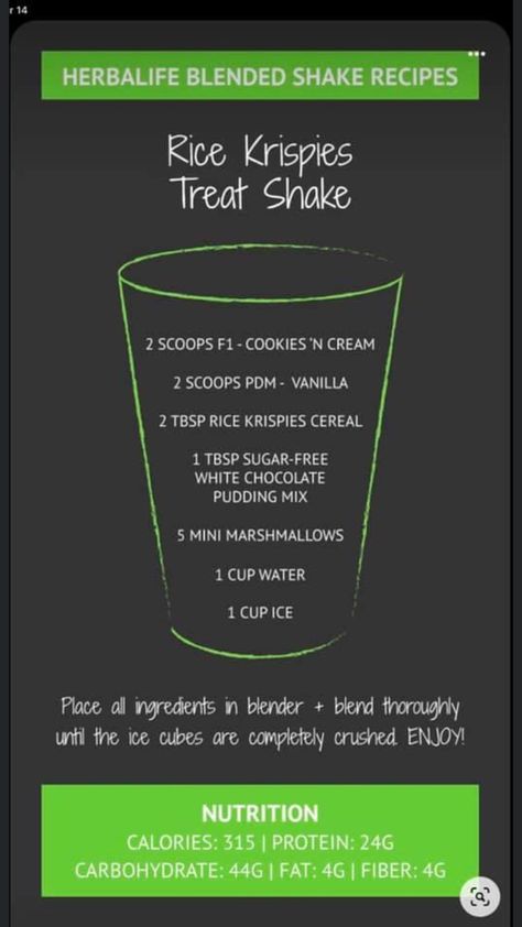 Cake Batter Shake Recipe, Herbalife Meals, Cake Batter Shake, Herbal Life Shakes, Rice Krispies Treat, Herbalife Shakes, Herbalife Tea, Herbalife Shake Recipes, Sugar Free Cheesecake