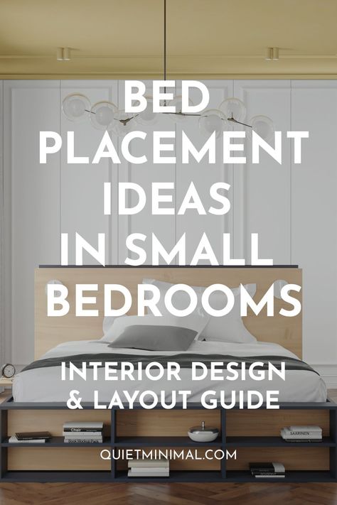 bed placement in a small bedroom Small Bedroom Layout With King Size Bed, 9x9 Bedroom Layout Ideas, Small Bedrooms With Queen Beds, Queen Bed In Small Room Layout, Bed Placement Small Room, 10 X 10 Bedroom Layout, Small Bedroom With Queen Bed, Double Bed Small Room, Small Bedroom Queen Bed Layout