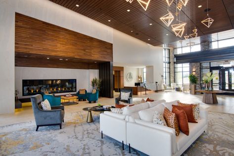 Assisted Living Decor, Senior Living Interior Design, Interior Design Lobby, Senior Living Design, Assisted Living Homes, Lakewood Colorado, Senior Living Facilities, Retirement Living, Senior Living Communities