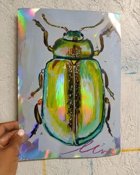 Just a lil guy #bugpainting #bug #painting #buglover #buglove Bug Painting, Beetle Painting, Bag Painting, Bug Art, Art Process, Abstract Line Art, Process Art, Blank Canvas, Painting Ideas