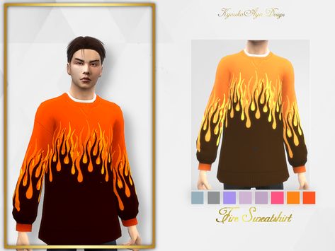 Fire Clothing, Fire Clothes, Sims 1, Sims 4 Clothing, Orange Hair, Animal Skin, Sims 4 Cc, Maxis Match, The Sims Resource