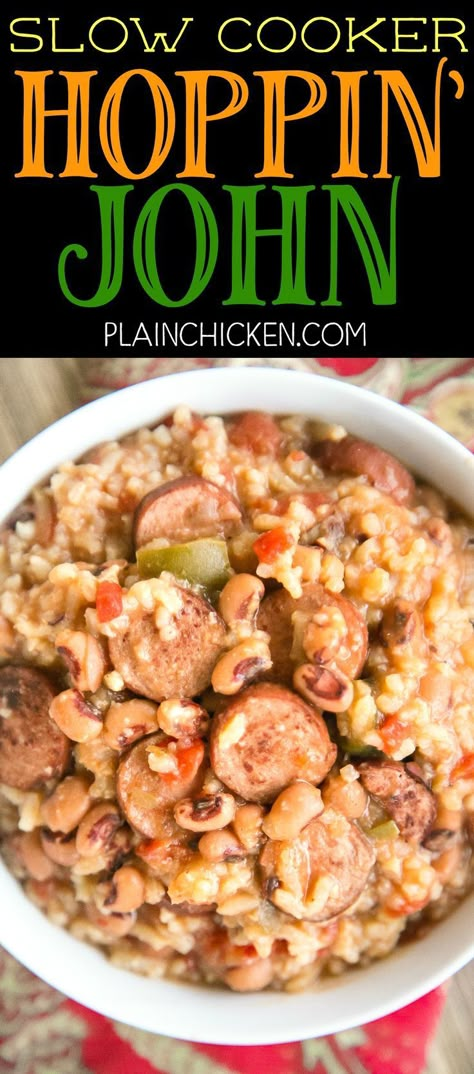 Black Eyed Peas Recipe Crock Pot, Slow Cooker Beef Recipes, Smoked Sausages, Chicken Cooker, Hoppin John, Smoked Sausage Recipes, Slow Cooker Beef Stroganoff, Slow Cooker Recipes Beef, Slow Cooker Bbq