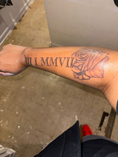 Red Roman Numeral Tattoo, Roman Numeral Tattoo Men, Roman Numeral Tattoo, Numeral Tattoo, Roman Numeral Tattoos, Fire Tattoo, Roman Numeral, First Tattoo, Girls Makeup