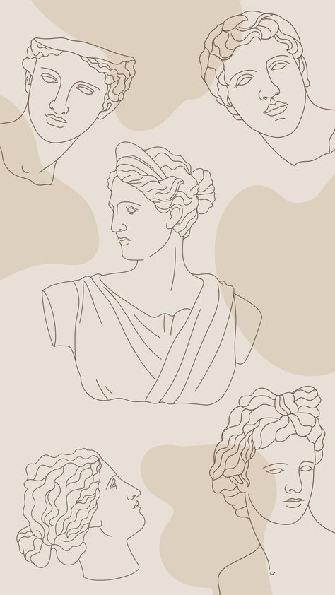 Greece Sculpture, Phone Wallpaper Template, Ancient Greece Aesthetic, Aesthetic Greek, Aesthetic Greece, Wallpaper Template, Mughal Art Paintings, Free Procreate, School Creative