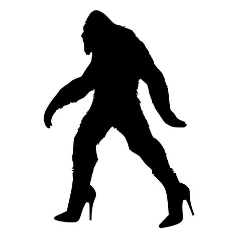 Bigfoot Sasquatch In High Heels Die-Cut Decal Car Window Wall Bumper Phone Laptop by BeeMountainGraphics on Etsy https://www.etsy.com/listing/467442337/bigfoot-sasquatch-in-high-heels-die-cut Hay Bale Decorations, Bigfoot Silhouette, Washington Beaches, Funny Vinyl Decals, Bigfoot Sasquatch, Tool Party, Glass Walls, Cricut Creations, Window Wall