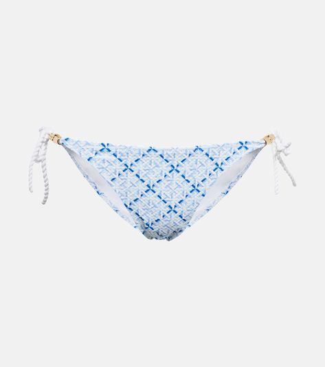 Grand Cayman printed bikini bottoms in blue - Heidi Klein | Mytheresa Preppy Swimsuit, Navy Bathing Suit, Swimsuit Inspo, Preppy Shoes, Cute Bathing Suits, Grand Cayman, White Swimsuit, Summer Swim Suits, Summer Bikinis