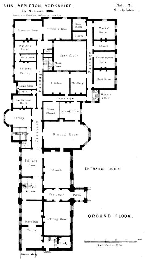 kitchen Country Estate Floor Plans, English House Plans, Estate Floor Plans, English Country House Plans, Victorian Floor Plans, English Country Estate, Victorian Kitchens, Manor Floor Plan, Mansion Plans