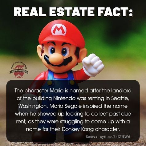 Real Estate Fun Fact Friday, Fun Real Estate Facts, Mario Day, Realtor Humor, Real Estate Fun, Fun Fact Friday, Real Estate Humor, Home Buying Tips, Crockpot Meals