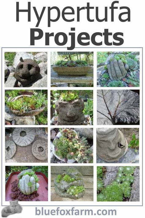 Hypertufa Projects, Concrete Plant Pots, Unique Garden Art, Garden Rustic, Cement Garden, Upcycle Garden, Cement Diy, Concrete Diy Projects, Outdoor Crafts