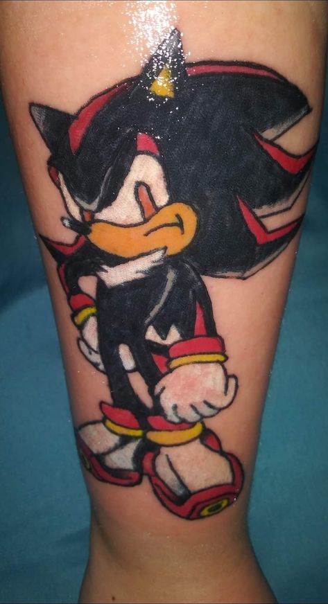 This is my third tattoo Shadow The Hedgehog Tattoo, Hedgehog Tattoo, Shadow The Hedgehog, The Hedgehog, I Tattoo, Skull Tattoo, Sonic, Tattoos