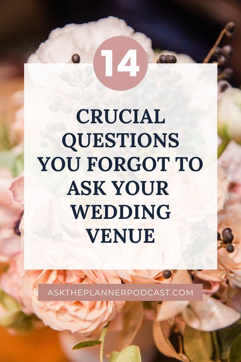 Questions To Ask Your Venue Weddings, Questions To Ask Venue For Wedding, Wedding Venue Questions Checklist, Wedding Venue Checklist, Venue Questions, Wedding Venue Questions, Wedding Walk, Wedding Budget Planner, Wedding Questions