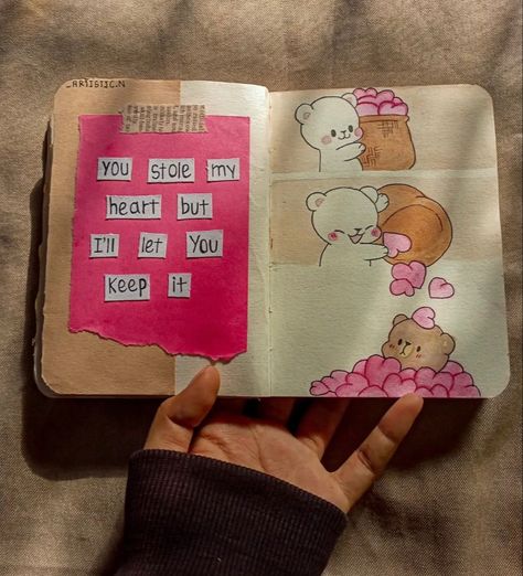 First Page Of Diary Ideas For Boyfriend, Couple Diary Ideas Creative, Lovers Diary Ideas, Diary Ideas Creative For Boyfriend, Painting Ideas For Girlfriend, Cute Diary Ideas Writing, Mini Art Journal, Anniversary Scrapbook, Love Scrapbook