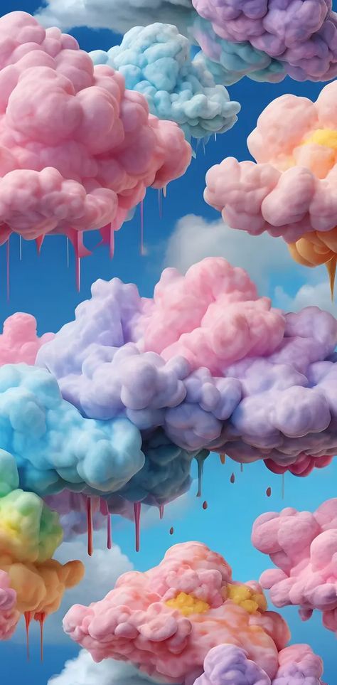 Purple Cloud Aesthetic, Cloud Walls, Colorful Wallpaper Iphone, Imagination Aesthetic, Cotton Candy Wallpaper, Background Clouds, Summer Prints Wallpaper, Whimsical Photography, Vibrant Background