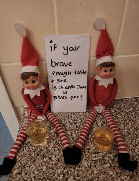 Elf Pee, Elf On The Shelf Pet Ideas, Elf On Shelf Funny, Elf Memes, Elf Ideas Easy, Elf Funny, Christmas Cutouts, Elf Magic, Awesome Elf On The Shelf Ideas