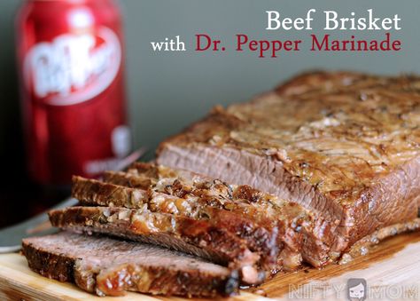 Beef Brisket with a Dr Pepper Marinade Recipe Dr Pepper Brisket, Dr Pepper Marinade, Brisket Marinade, Brisket Meat, Steak Board, Pork Brisket, Brisket Recipes Smoked, Outdoor Smoker, Beef Brisket Recipes