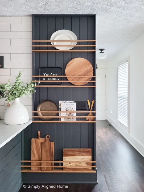 12 Storage Hacks for a More Organized Kitchen - Bob Vila Diy Plate Rack, Ikea Pax, Style At Home, Decor Minimalist, Home Fashion, Kitchen Wall, Kitchen Renovation, Kitchen Inspirations, Kitchen Organization