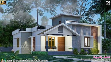 Normal House Design, Normal House, Flat Roof House, Kerala House, Double Storey House, Small House Front Design, House Balcony Design, Small House Design Exterior, Kerala House Design