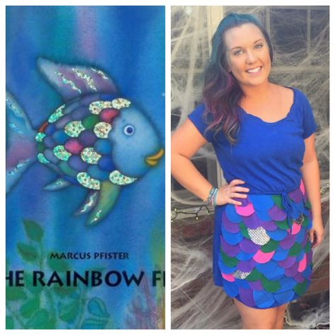 Rainbow Fish Costume, Story Book Costumes, School Halloween Costumes, Mermaid Costume Diy, Character Dress Up, Fish Costume, Reading Month, Literacy Day, School Halloween