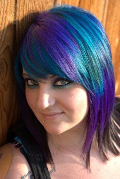 Purple And Black Hair, Hair Doo, Hair Secrets, Turquoise Hair, Dye Ideas, Extreme Hair, Fun Hair, Hair Color Highlights, Haircut And Color