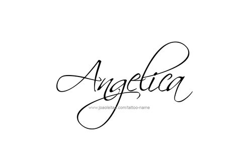 Tattoo Design Name Angelica Angelica Name Tattoo, Angelica Tattoo, Angelica Name, Tattoo Nombres, Tattoo Name Fonts, Tattoo Design Name, Aesthetic Names, Signature Ideas, Name Tattoo Designs