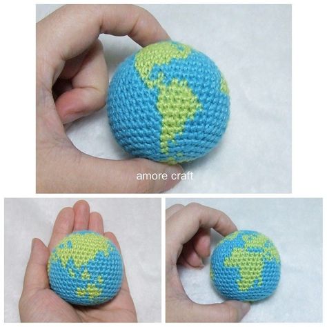 Crochet Earth, Earth Day Project, Scrap Yarn Crochet, Crochet Ball, Andalucia Spain, Earth Globe, Crochet Design Pattern, Crochet Wool, Seville Spain