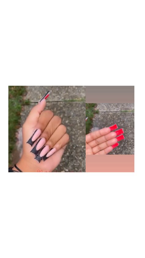 Black french tips w/ red bottoms French Tip Red, Red And Black Nails, Black French Tips, Black French, French Tips, Red Bottoms, Nails Ideas, Black Nails, Red And Black