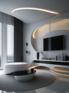 #homedecor, #interiordesign, #homedesign, #decor inspiration Futuristic Home Design, High Tech Interior, Lcd Panel Design, Beautiful Room Designs, Dream Bedroom Inspiration, House Wall Design, Interior Design Gallery, Design Tv, Modern Luxury Bedroom