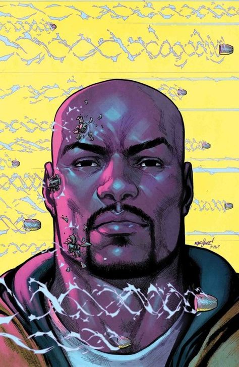 Luke Cage by DAVID MARQUEZ Superheroes Drawing, Luke Cage Jessica Jones, Venom Comic, Luke Cage Marvel, Thor Cosplay, Black Superheroes, Avengers Spiderman, Marvel Knights, Epic Hero