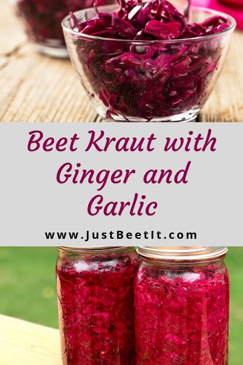 Pickled Shredded Beets, Beet Sauerkraut, Fermented Beets Recipe, Pickled Foods Recipes, Kraut Recipes, Beet Root Recipes, Beet Relish, Fermented Vegetables Recipes, Resep Vegan