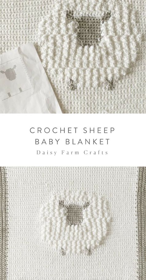 Crochet sheep blanket