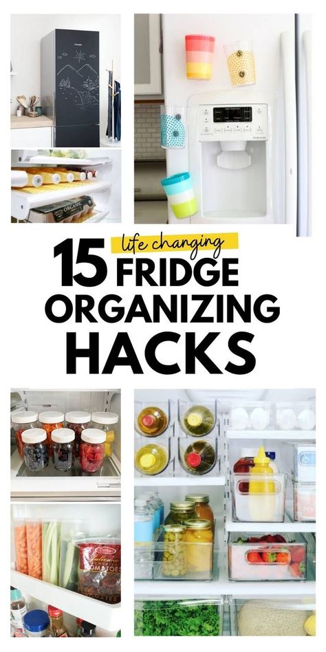 Refrigerator organization doesn't have to be expensive! These storage ideas range from bins, racks, and containers that you can purchase at your local dollar store. Small House Hacks, Fridge Organization Hacks, Fridge Organization Ideas, Diy Household Cleaners, Crazy House, Refrigerator Organization, Fridge Organization, Cable Clips, Household Organization