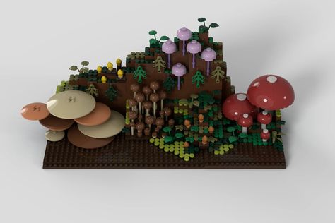 Lego Mushroom House, Lego Mushroom, Lego Fairy, Cafe Merchandise, Amethyst Deceiver, Lego Trees, Lego Tricks, Lego Plants, Lego Design Ideas