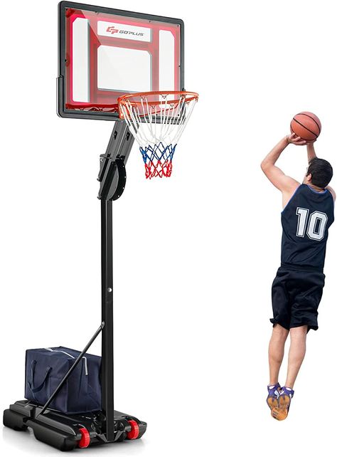 Goplus Portable Basketball Hoop Outdoor, 5FT-10FT Height Adjustable Basketball Stand System with Shatterproof Backboard, Weighted Bag, Indoor Outside Court Basketball Goal for Kids Youth Court Basketball, Basketball Goal, Portable Basketball Hoop, Basketball Backboard, Basketball Goals, Dream Yard, Basketball Hoop, Height Adjustable, The Outsiders