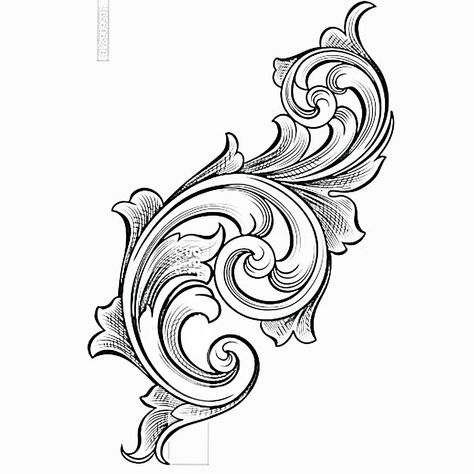 Monoprint Art, Scroll Engraving, Heraldry Design, Filigree Tattoo, Christ Tattoo, Leather Working Patterns, Ornament Drawing, Leather Tooling Patterns, Tooling Patterns