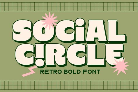 Social Circle is Bold and Vintage Groovy style font, its perfect for your display or product design - Commercial usage allowed for unlimited projects - Produce digital downloads & physical products for sale, gifts or yourself - Make personal or commercial handmade products to sell that includes text (paper crafts, wall art, embroidery, etc,) Special Discount at AMost.Co Buy 2 Item get 50% off, use coupons : HAPPY50 Buy 3 Item get 60% off, use coupons : HAPPY60 If you have any questions, before or after purchase, please feel free to get in touch. Thank you Free Fonts Retro, Groovy Graphic Design, Organic Font, Fonts Procreate, Font Procreate, Font Vintage, Happy Font, Serif Logo, Canva Font