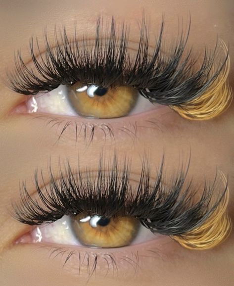 Eyelash Extensions With Color, Fall Lashes, Lash Patterns, Color Eyelash Extensions, Baddie Lashes, Lash Book, Dark Beauty Fashion, Color Lashes, Lashes Fake Eyelashes