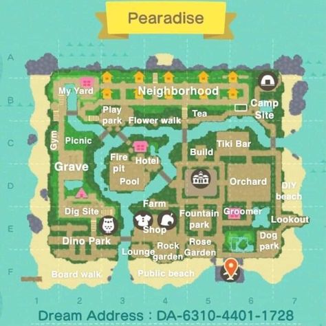 Animal Crossing Maps Layout, Acnh Neighborhoods Layouts Dream Address, Acnh Organized Island Map, Camp Site Animal Crossing New Horizon, Animal Crossing Island Layouts, Acnh Neighborhood Layout Map, Acnh Island Designs Neighborhood, Acnh Neighborhood Layout Designs, Acnh Villagers Homes Layout Map