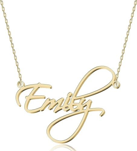 UMAGICBOX Personalized Name Necklace with 14 Font Styles - Customizable Gold & Silver Pendant - Ideal Gift for Women and Girls Silver Name Necklace, Personalized Gold Necklace, Sterling Silver Name Necklace, Engraved Initials, Dainty Pendant, Pendent Necklace, 18k Gold Jewelry, Name Jewelry, Custom Name Necklace