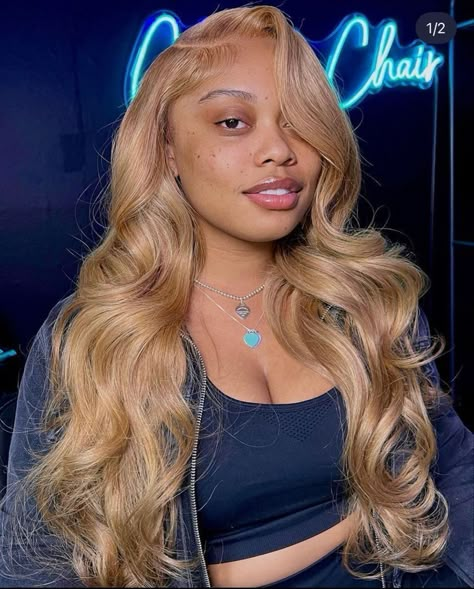 Frontal Wig Hairstyles, Birthday Hairstyles, Hd Lace Frontal, Hair Body Wave, Glueless Wigs, Blonde Lace Front Wigs, Honey Blonde Hair, Pretty Hair Color, Wig Human Hair