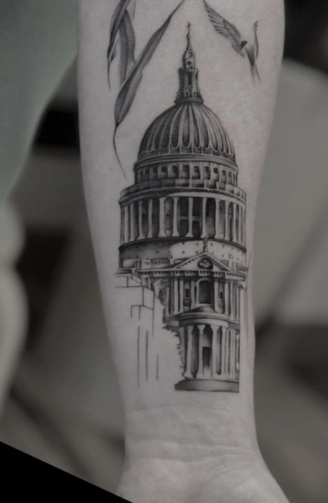 Cathedral Tattoo, Travel Tattoo Ideas, Palm Mehndi Design, Spartan Tattoo, Travel Tattoos, City Tattoo, Simple Tattoo Designs, Greek Tattoos, Passport Stamps