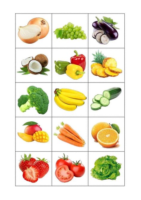 Food Activities, Flashcards For Kids, Alphabet Activities Preschool, English Lessons For Kids, Toddler Learning Activities, Preschool Learning Activities, Montessori Activities, Toddler Learning, Fruit And Veg