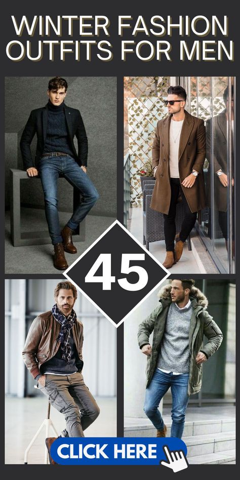 Stay warm and stylish with these 45 perfect winter fashion outfits for men. From cozy layers to fashionable accessories, find the ideal winter wardrobe. #WinterFashion #MensWinterOutfits #WinterStyle #ColdWeatherFashion #MensFashion2024 Mens Christmas Picture Outfit, Mens Layered Winter Outfits, Winter Club Outfit Men, Men’s Winter Formal Fashion, Hoodie And Coat Outfit Men, Italian Style Men Winter, Outfit Grid Men Casual Winter, Nyc Men’s Fashion Winter, London Winter Outfits Men