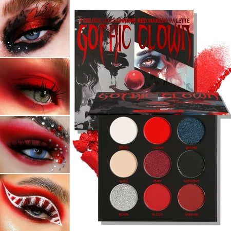 eyeshadow palette Color: Black. Red Makeup Palette, Vampire Makeup Palette, Grunge Makeup Palette, Gothic Makeup Palette, Red Eyeshadow Palette, Goth Eyeshadow Palette, Makeup Pallettes, Makeup Palette Collection, Pastel Eyeshadow