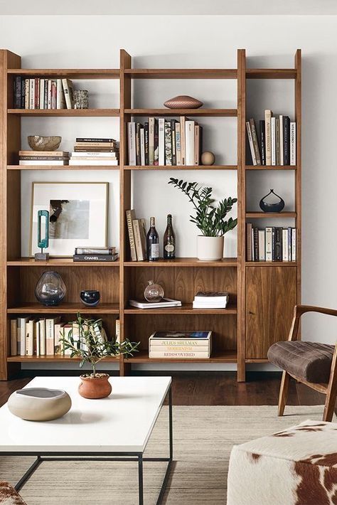 Small Living Room Furniture, Modern Wall Units, Furnitur Ruang Keluarga, Living Room Wall Units, Bookshelves In Living Room, Modern Bookcase, Room Shelves, Modern Shelving, Living Room Bookcase