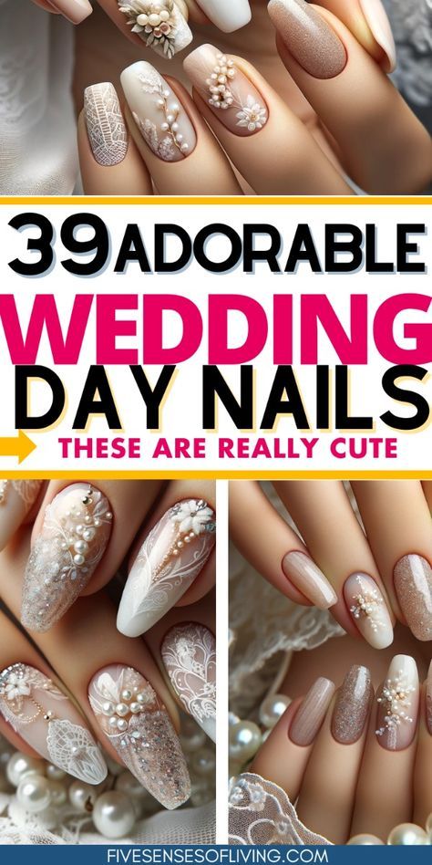 Wedding Nails Design Coffin, Square Nail Designs Wedding, Boho Bridal Nails Wedding, Bridal Nail Designs Brides Elegant, Tropical Wedding Nails For Bride, Bridal Nails Wedding Almond Shape, Bride Nails 2024 Trends, Wedding Bride Nails Ideas, Western Wedding Nails For Bride