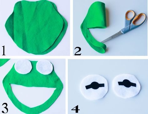 Trouvée sur Bing sur www.pinterest.com Diy Kermit The Frog Costume, Nicu Costumes, Frog Crafts For Kids, Kermit The Frog Costume, Fleece Hat Pattern, Animal Muppet, Frog Costume, Green Costumes, Bat Costume